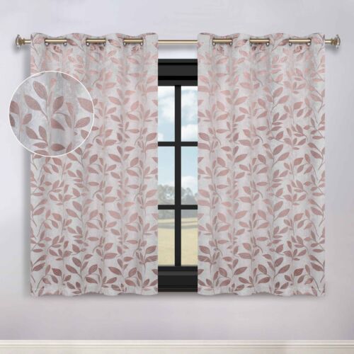 Modern Bohemian Leaves 70" Wide Room Darkening Blackout Curtains, Set of 2 - Picture 39 of 158