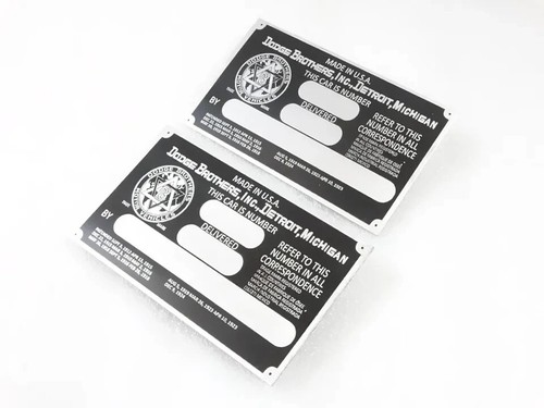2 X DATA PLATE FOR VINTAGE DODGE BROTHERS CAR |Fit For - Picture 3 of 6