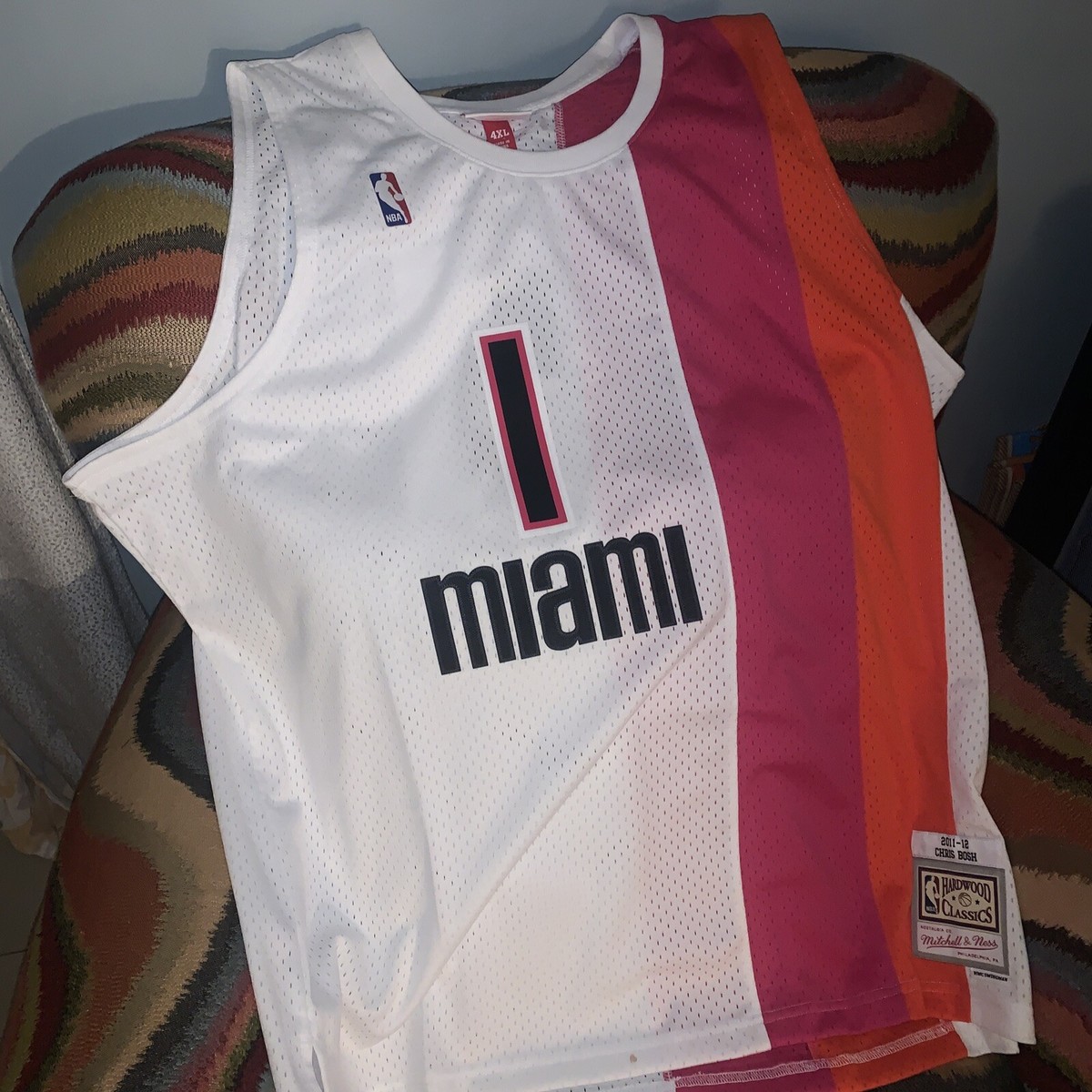 MITCHELL&NESS MIAMI HEAT #1 CHRIS BOSH FLORIDIAN NBA JERSEY NWT