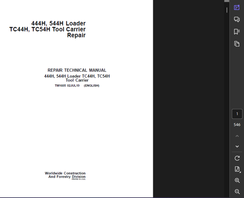 JOHN DEERE 444H LADEGERÄT BESITZER TECHNISCHE REPARATUR BETREIBERHANDBUCH PDF USB - Bild 3 von 4