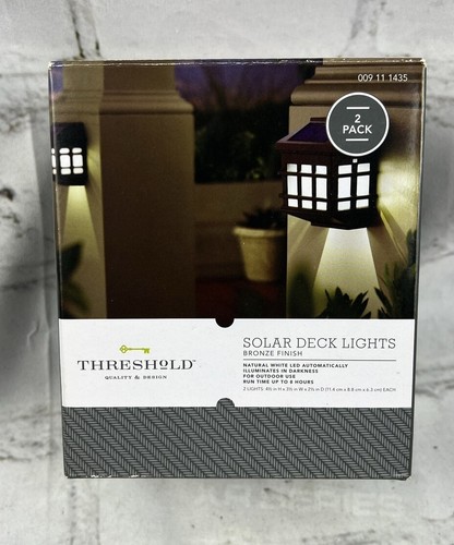 Threshold Solar LED Deck Lights 4.5"x 3.5"x 2.5" Bronze - Picture 2 of 4