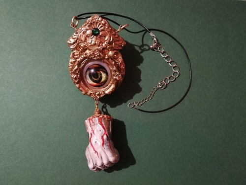 satanic jewelry talisman necklace amulet pendant locket lucifer left path hand - Picture 6 of 24
