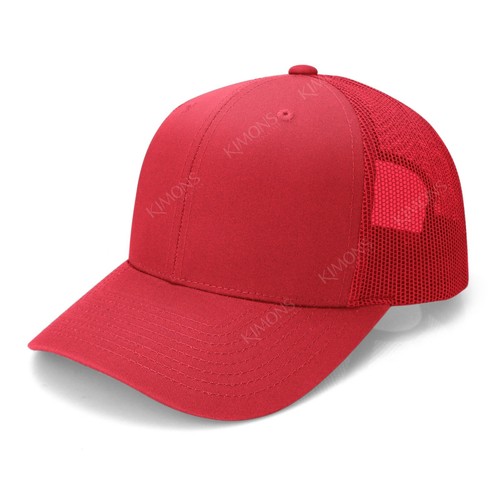 Trucker Hat Mesh Cotton Snapback Baseball Cap Plain Flat Solid Hip Hop Mens MB - Picture 15 of 28