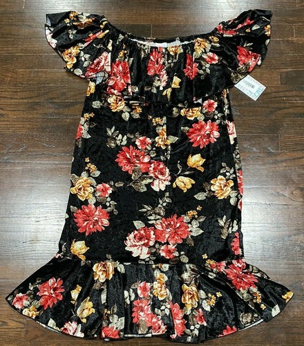 Lularoe Crushed Velvet Cici Dress Roses 