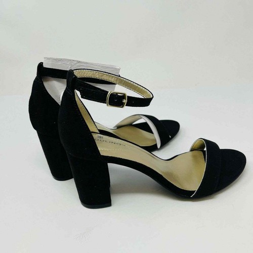 New Bandolino Womans Sz 6.5M Black Ankle Strap Fabric Sandal Block Heel NIB - Picture 9 of 10