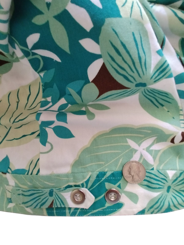 Vintage West Palm Gr. L Damen Shacket Jacke Floral Grün Botanical Stretch - Bild 13 von 20