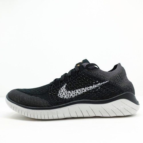 Womens Nike Free RN Flyknit 2018 Running Shoes Black Grey Gold 942839 005  - Picture 5 of 10
