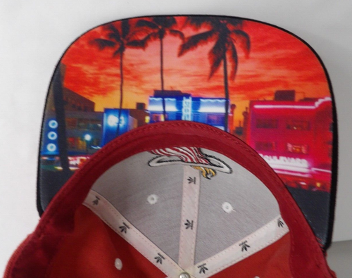 ADIDAS MIAMI HEAT NBA SNAP BACK SOUTH BEACH STREET HOTEL CLUB SCENE BRIM CAP WOW - Picture 7 of 9