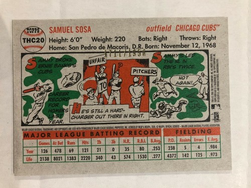 1990 Sammy Sosa Cards Base Parallel Insert #'d Game Used Choose/Pick your card - Picture 128 of 130