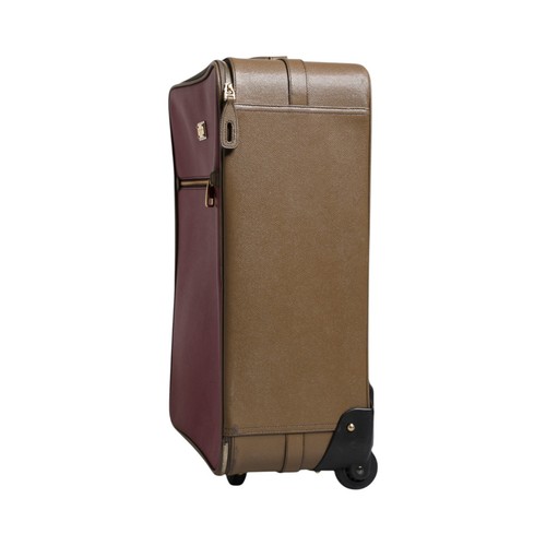 DOLCE & GABBANA Bag Fuchsia Khaki Leather Trolley Travel Wheel Suitcase 2850usd - Picture 3 of 22