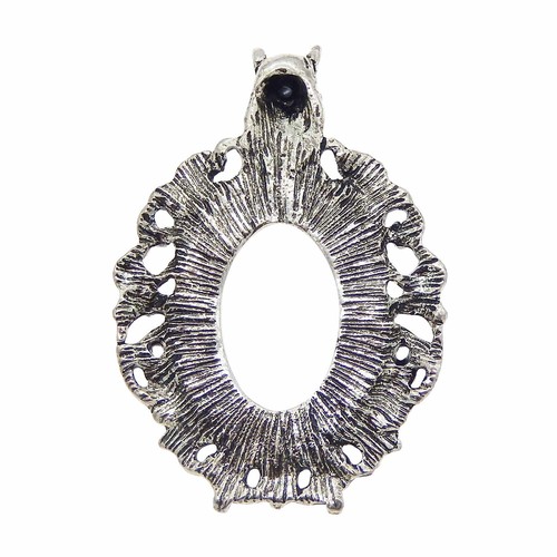 2 Stck. Vintage Silber Einhorn Design Einfassung Kamee Tablett Glas Cabochon Anhänger Charm - Bild 6 von 8