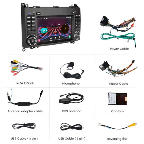 Für Mercedes-Benz Viano Vito Bus B160 B170 Autoradio Fan Apple Carplay Autoradio - Bild 11 von 12