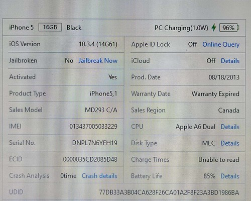 Apple iPhone 5 A1428 16GB Space Gray (BELL) GSM MD293C/A *READ* TESTED - Picture 17 of 18
