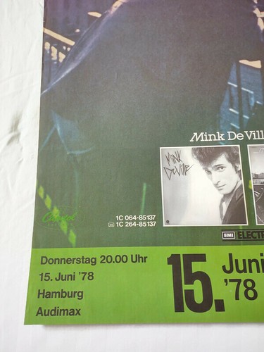 Póster de la gira Mink De Ville 15 de junio 1978 Hamburgo Alemania - Imagen 5 de 9