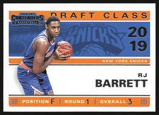 2019-20 Panini Contenders #3 RJ Barrett 2019 Draft Class Contenders