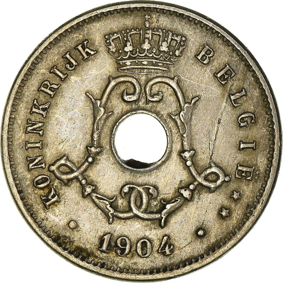 Belgian Coin 5 Centimes - Léopold II Belgique | Olive | Star | 1904 - 1907 - Image 2 of 4