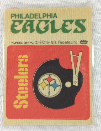 Pegatina de fútbol americano del equipo Fleer de la NFL 1972-74 - Philadelphia Eagles - Pittsburgh Steelers - Imagen 1 de 2