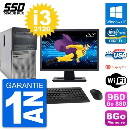 PC tour DELL OptiPlex 990 Bildschirm 22 " i3-2120 RAM 8Go SSD 960Go Windows 10 - Bild 1 von 7