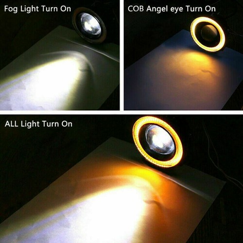 Pair 2.5inch Round Amber Angel Eye Halo LED Projector Fog Light ATV Truck Car - - Picture 3 of 8