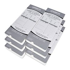 Upunch Time Cards 300 Pack For Hn4000 Hn3000 Time Clocks Gray Durable Design