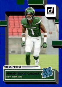 Ahmad "Sauce" Gardner 2022 Donruss - Blue Press Proof #328 - New York Jets