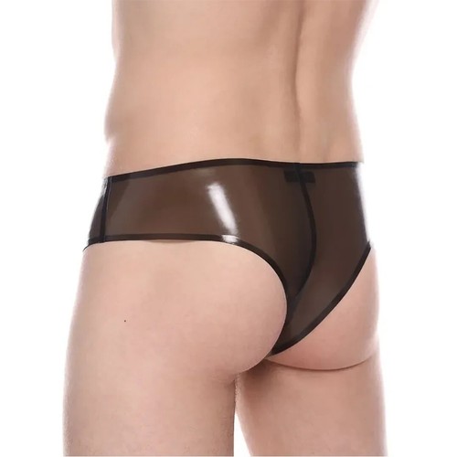 Mens Latex Briefs Shorts Front Zipper Rubber Underpants 0.4mm Fetish Clubwear - Picture 2 of 9