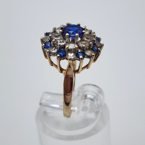 ESEMCO - 10k Gold Blue Spinel, Quartz - Princess Ring - Size 6 1/8 - Picture 4 of 15