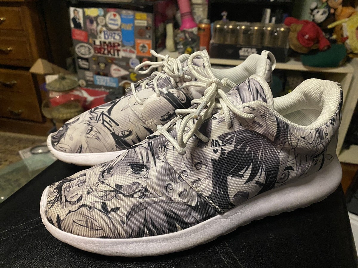 THREE iN Women's Size Hentai Anime Babe Weeabo Canvas Sneakers