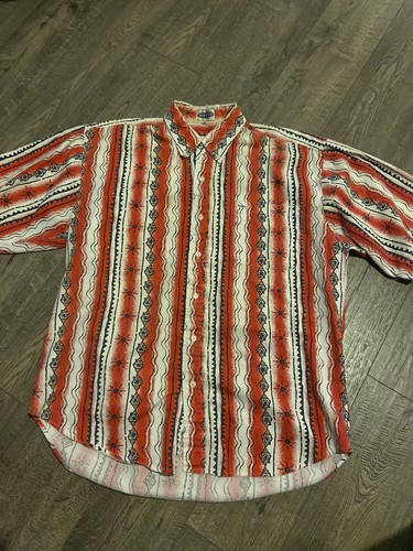 Vintage Motto Colorful Aztec Tribal ButtonUp Shirt
