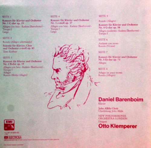 12" Vinyl - BEETHOVEN - Die fünf Klavierkonzerte - Daniel Barenboim / Klemperer - Bild 2 von 2