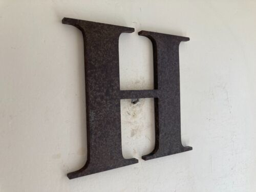 Vintage Reclaimed Industrial Metal Advertising Letter H Sign Salvage Patina - Picture 7 of 12