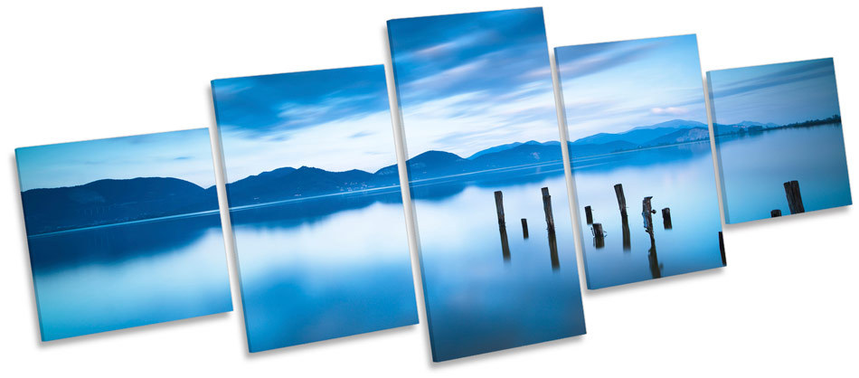 Wooden Pier Jetty Lake Sunset MULTI CANVAS WALL ART Box Frame Print Wooden Pier Jetty Lake Sunset MULTI CANVAS WALL ART Box Frame Print