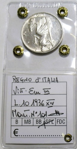 *VITTORIO EMANUELE III 10 LIRE 1936 IMPERO IN COS. QSPL SIGILLATA DA NUMMUS - Picture 3 of 4