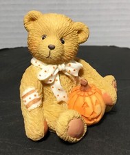 1993 CHERISHED TEDDIES 914843-OSCAR OCTOBER BEAR SITTING HOLDING PUMPKIN NO BOX