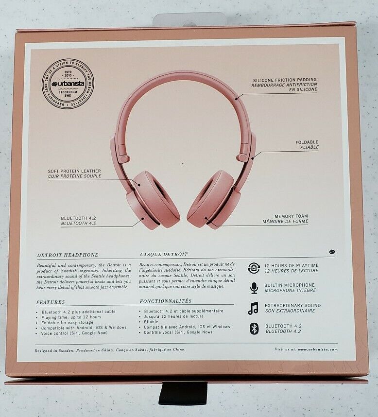 Urbanista Detroit On Ear Wireless Bluetooth Headphones Simplicity