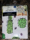 Mainstays Vinyl Tablecloth 52" x 70" NEW Cactus Themed White Green Reusable