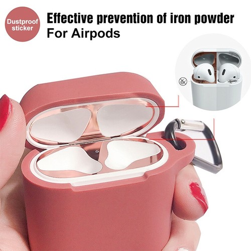 Metall Staub Schutz Sticker Aufkleber Schutzhülle für Apple Airpods 1/2 Pro C > - Photo 2/20