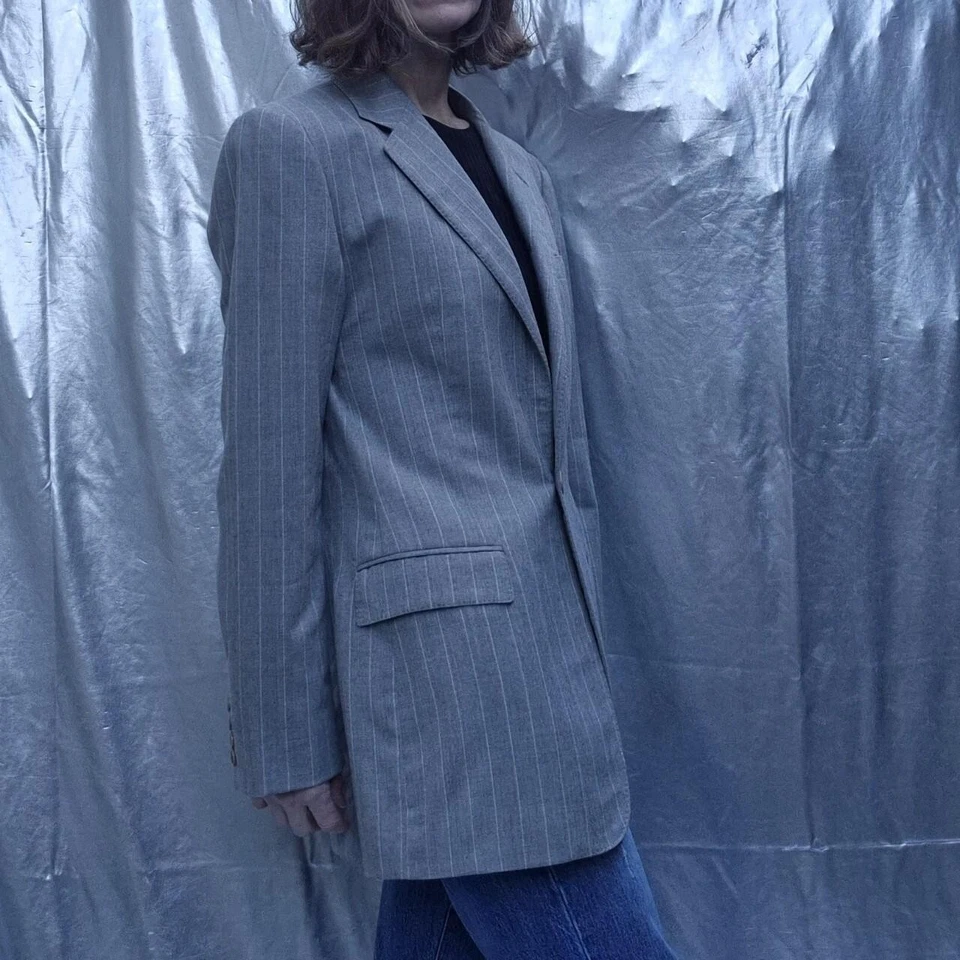 CHAQUETA BLAZER RALPH LAUREN The Custom Collection US10 UK14 EU42 gris blanco... Foto 4 de 4