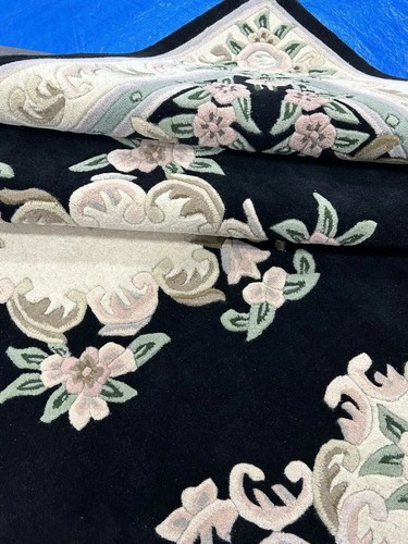 Hand Tufted Aubusson Design Rug Banded Wool Carpet area rug 8x10 9x12 6x9 5x8. - Picture 6 of 12