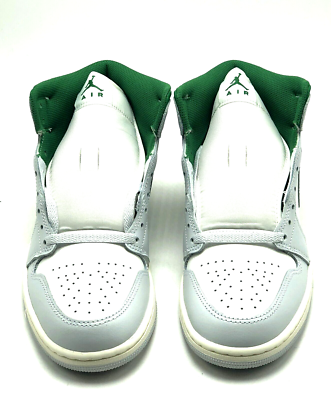 NEW* Men NIKE Air Jordan 1 Mid Summit White/Pine Green (DQ8426 142