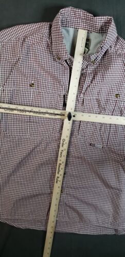 Drake Waterfowl Systems Shirt Men’s Large Red Plaid Button Up Vented Fishing - Picture 7 of 12