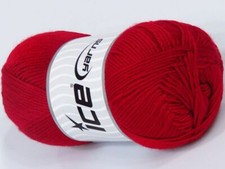 4-Skein Lot AntiPilling Baby Yarn FREE SHIPPING light 4x100g/250m Dark Red