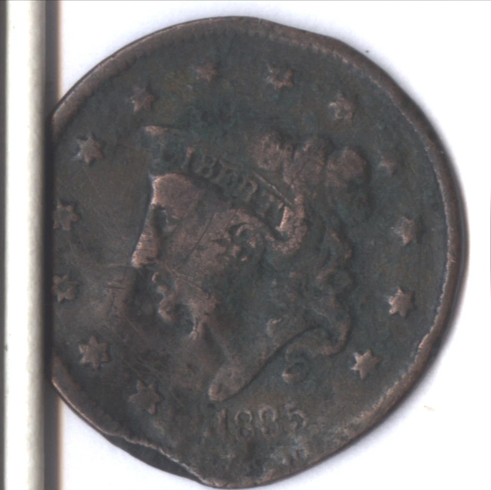 1835 LARGE CENT * OBVERSE of SPLIT PLANCHET ERROR * EXTREMELY RARE ERROR !!! - Image 2 of 4