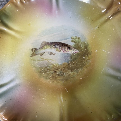 Franz Anton Mehlem Royal Bonn Germany Fish Pike Dinner Plate Antique 9” - Picture 2 of 6