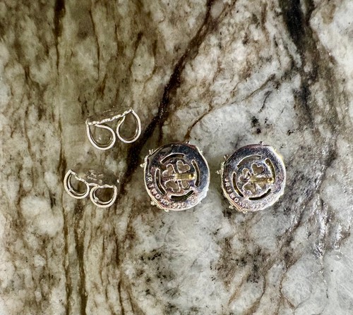 Judith Ripka JR Two stud earrings sterling silver, 18K, diamonds - Picture 2 of 9