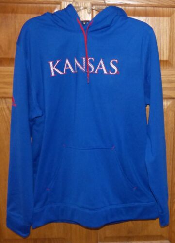 NEW Adidas NCAA Official Kansas Jayhawks Long Sleeve Pullover Hoodie M w/tags