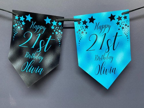 Banner personalizado de cumpleaños de oro rosa 18 21 30 cualquier edad - Imagen 18 de 19