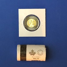 2022 CANADA 2 DOLLAR BLACK RING "TOONIE" from Canada Mint roll.