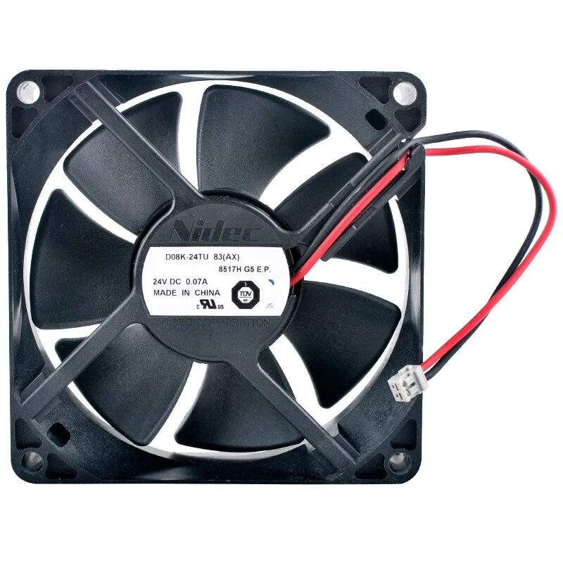 D08K-24TU 8cm 80mm DC24V 0.07A 2pin cooling fan for frequency converter - Image 4 of 4