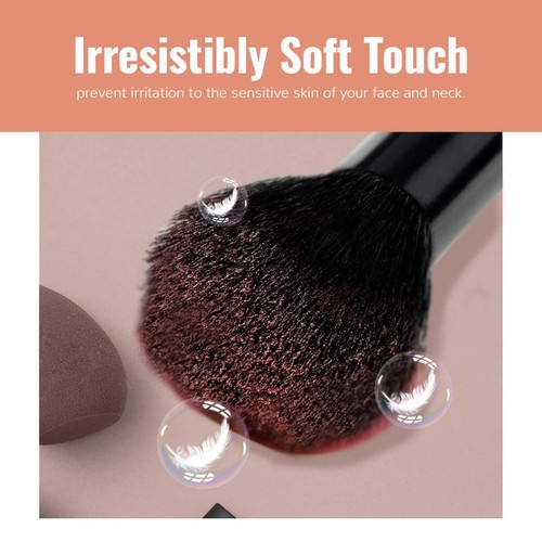 32pcs Wood Handle Makeup Brush Set Soft & Dense Bristles With Cosmetic Case Bag - Picture 5 of 7